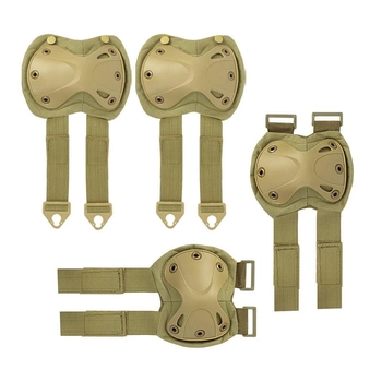Тактичний штурмовий комплект захисту AOKALI F001 Sand наколінники + налокітники (F_8294-29815)