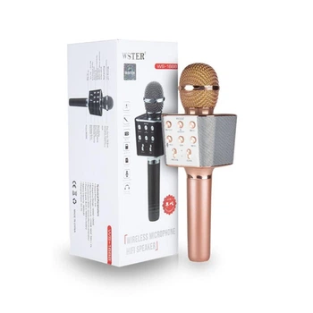 Громкий Караоке микрофон Wster WS1688 Plus Розовый (83280393SM)