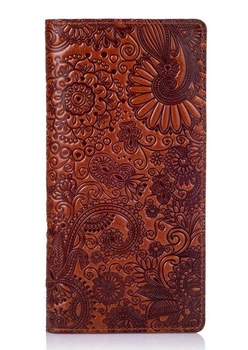 Рудий гаманець зі шкіри Hi Art WP-05 Mehendi Art Рудий