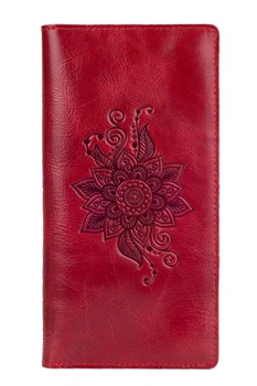 Шкіряний гаманець Hi Art WP-05 Mehendi Classic червоний Червоний