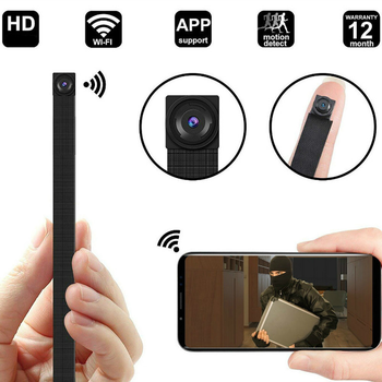 Мини камера WiFi IpCam HD 1080P с выносным объективом на шлейфе и аккумуляторным блоком с возможностью беспрерывной съемки