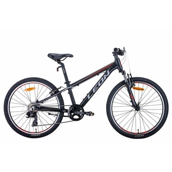 Велосипед LEON JUNIOR AM 24" 12" 2021 Черно-оранжевый с серым (м)
