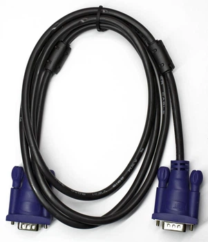 Кабель VGA 10m Black, 2 фильтра, OD 4.0 (тонкий), черный