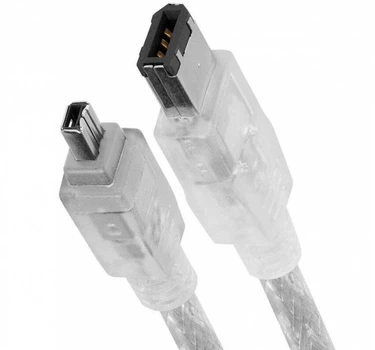 Кабель IEEE-1394 (FireWire), 6p/4p, 1.5m, прозрачный