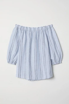 Блуза H&M 34 блакитний смужка 16126560488