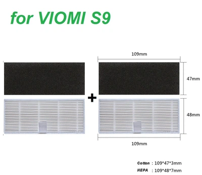 Фільтри для робота-пилососа Xiaomi Viomi S9 S9 UV (V-RVCLMD28A), Proscenic (M7 M7Max Pro M8), Lenovo T1, 2 штуки