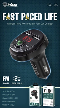 FM-модулятор трансмиттер INKAX CC-06 Чёрный (626762)