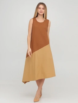 Кежуал однотонне плаття BEBE PLUS 24718 S (78231S) Коричневий