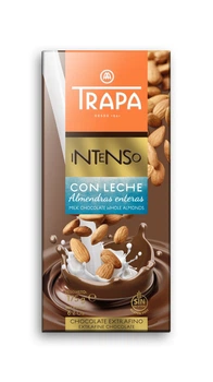 Шоколад Trapa INTENSO молочный с цельным миндалем, 175г
