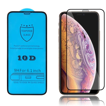 Защитное стекло Full Cover 10D на весь экран для iPhone X/Xs/11 Pro