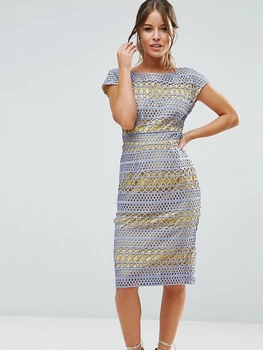 Кружевное платье-карандаш с контрастной подкладкой ASOS AS100620-40 2XS (797852XS) Фиолетовый