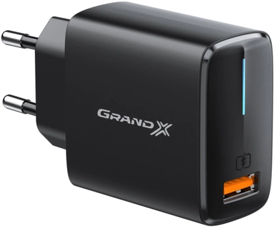 Зарядное устройство Grand-X CH-550B Quickcharge QС3.0 USB Black