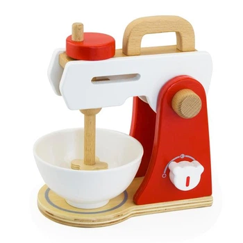 Игрушечный миксер Viga Toys деревянный 24х20х13 см красный белый (700868)