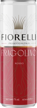 Упаковка Фраголино Fiorelli Rosso красное сладкое 0.25 л x 24 шт. 7% (8002915652178)