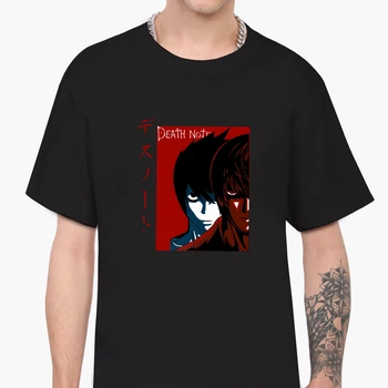 Футболка мужская Тетрадь смерти Эл Лолайт и Кира (Death Note L Lawliet and Kira) (9223-2655-5) XXL Черная
