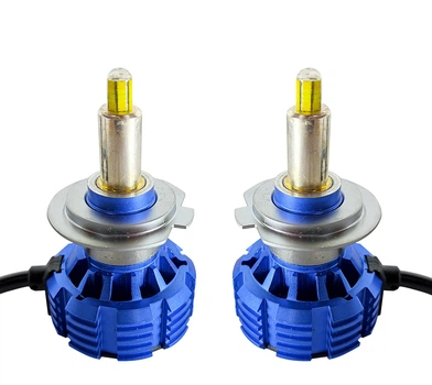 Авто LED лампы H7 3D 360° 12V - 24V CSP чипы Корея в линзу 6000Lm 6000K с обманками комплект 2шт