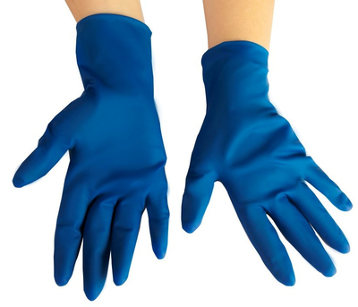 Перчатки латексные смотровые нестерильные неприпудренные IGAR HIGH RISK (синие) 50 шт L