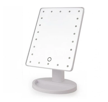 Косметическое зеркало для макияжа с подсветкой large led mirror 22 лед ламп вращение на 180° Белый
