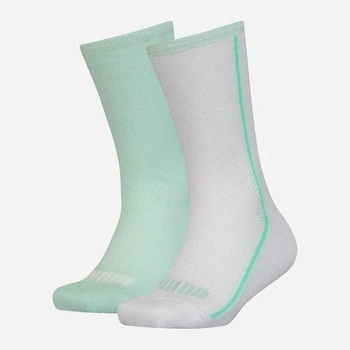 Набор женских носков хлопковых 2 пары Puma Girls Mesh Sock 104006001011 35-38 р Ментоловый/Белый (8718824799513)