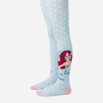 Дитячі колготки 2-3 роки бавовняні для дівчаток Conte Kids Disney 17С-137СПМ 486 92-98 см Блідо-бірюзові (4810226367056)