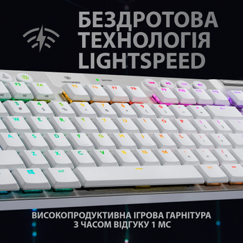 Клавиатура беспроводная Logitech G915 Gaming TKL LIGHTSPEED Wireless RGB Mechanical White (920-009664)