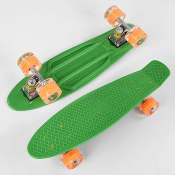 Скейт Пенні борд 1705 Best Board, колеса PU зі світлом, Зелений