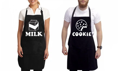 Парные фартуки с принтом "Milk. Cookie"