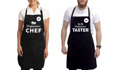 Парные фартуки с принтом "Chef. Taster"