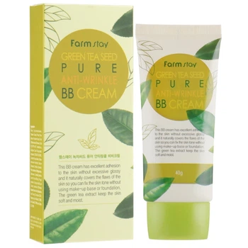 Матирующий ВВ крем для лица омолаживающий Farmstay Green Tea Seed Pure Anti-Wrinkle BB Cream 40 г (8809317286365)