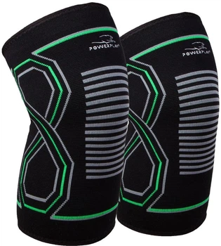 Наколенники спортивные PowerPlay 4099 L/XL 2 шт Черно-зеленые (PP_4099_L/XL_Bl/Green)