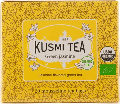 Чай зеленый Kusmi Tea Green Jasmine органический 20 пакетиков х 2 г (3585810082349)