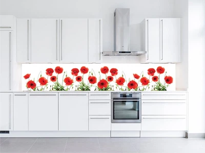 Кухонный фартук Скинали Маки 60х250 см (060)