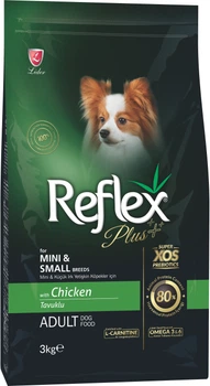 Повноцінний та збалансований сухий корм для собак малих порід Reflex Plus з куркою