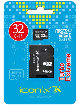 Карта памяти micro SD ICONIX 32GB class 10 с адаптером SD