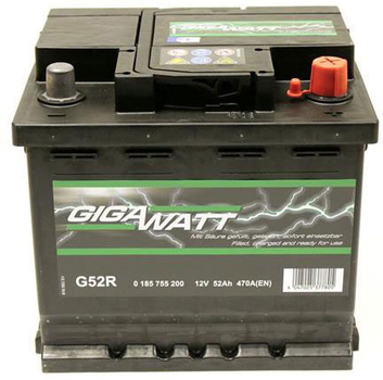 Автомобильный аккумулятор Gigawatt 52 Ah (+/-) (GW 0185755200)