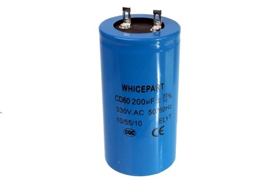 Конденсатор пусковой Whicepart 200 мкф 330 В (выход 2 клеммы)