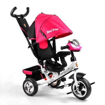 Велосипед дитячий Триколісний Best Trike 6588 з фарою, Рожево-білий