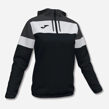 Спортивна вітрівка з капюшоном жіноча Joma Crew Iv 901046.110 S Чорна з темно-сірим (8424309079437)