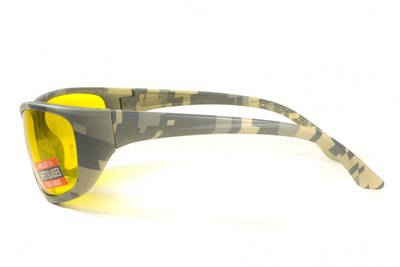 Баллистические очки Global Vision Hercules-6 digital camo amber желтые в камуфлированной оправе