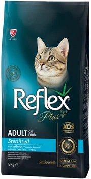 Корм Reflex Plus повноцінний та збалансований для стерилізованих котів з лососем