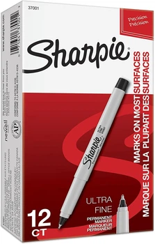 Маркеры перманентные лайнеры Sharpie Permanent Markers, Ultra Fine Point Черный 12 шт. (‎37001)