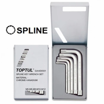 Набор инструментов Toptul ключей SPLINE Г-образных М5-М12 (GAAD0501)