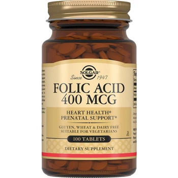 Дієтична добавка Solgar Фолієва кислота (В9), Folic Acid, 400 мкг, 100 таблеток (0033984010802)