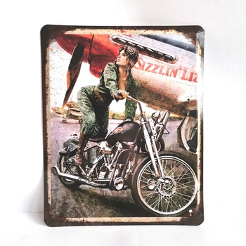 Металева табличка "Retro Moto" для декору дому, декор стiн, декор кiмнати, вiнтаж