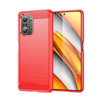 Чохол Lenuo Carbon Fiber для Xiaomi Mi 11i Red