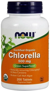 Chlorella Now (Now Foods) Chlorella 500 mg 200 tabletek (733739026316)