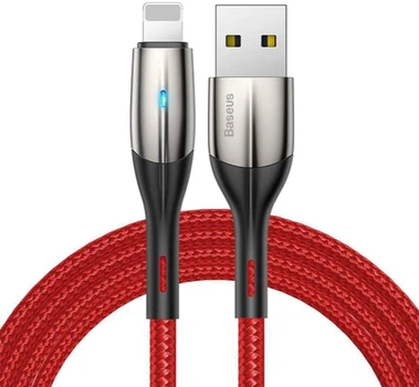 Кабель Baseus Horizontal Data Cable (with an Indicator Lamp) USB for iP 1.5 A 2 m Red (CALSP-C09)