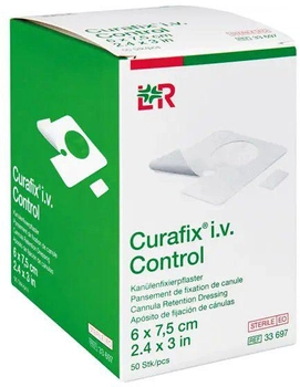 Пов'язка для фіксації катетерів Lohmann Rauscher стерильна Curafix iv Control 6 х 7.5 см х 50 шт (4056649659006)
