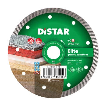 Круг алмазний відрізний Distar Elite Turbo 150 x 22.23 Турбо диск граніт марамур 10115023012 (10033)