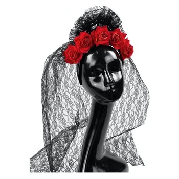 Обруч Senora Consuela з фатою SETA Decor 19-915RD-OR